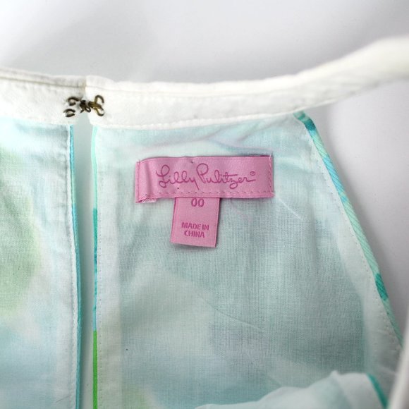 Lilly Pulitzer 00 Pearl Shift Dress in Poolside Blue Floral Lace Appliqués 2XS - Picture 8 of 10